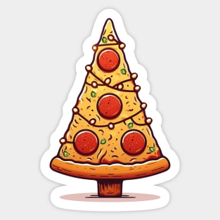 Pizza Slice Christmas Tree Sticker